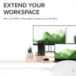Plugable USB 3.0 & USB-C Dual 4K Docking Station - DisplayPort, HDMI, Gigabit Ethernet, Audio, 6x USB