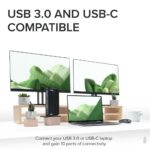 Plugable USB 3.0 & USB-C Dual 4K Docking Station - DisplayPort, HDMI, Gigabit Ethernet, Audio, 6x USB