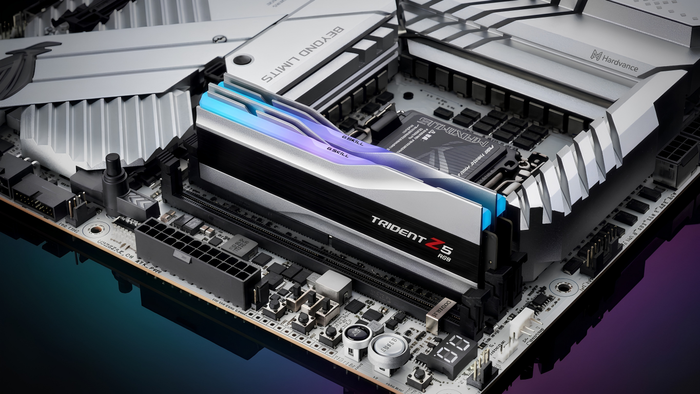 G.Skill Trident Z5 RGB DDR5 RAM installed in a motherboard