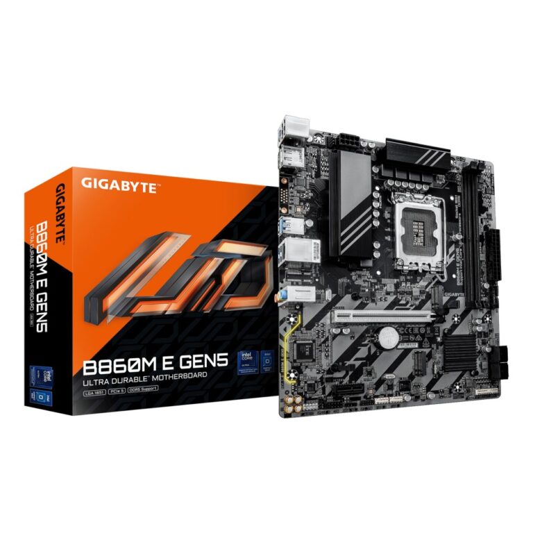 GIGABYTE B860M E GEN5 Motherboard - Intel Ultra Series, DDR5, 1GbE LAN