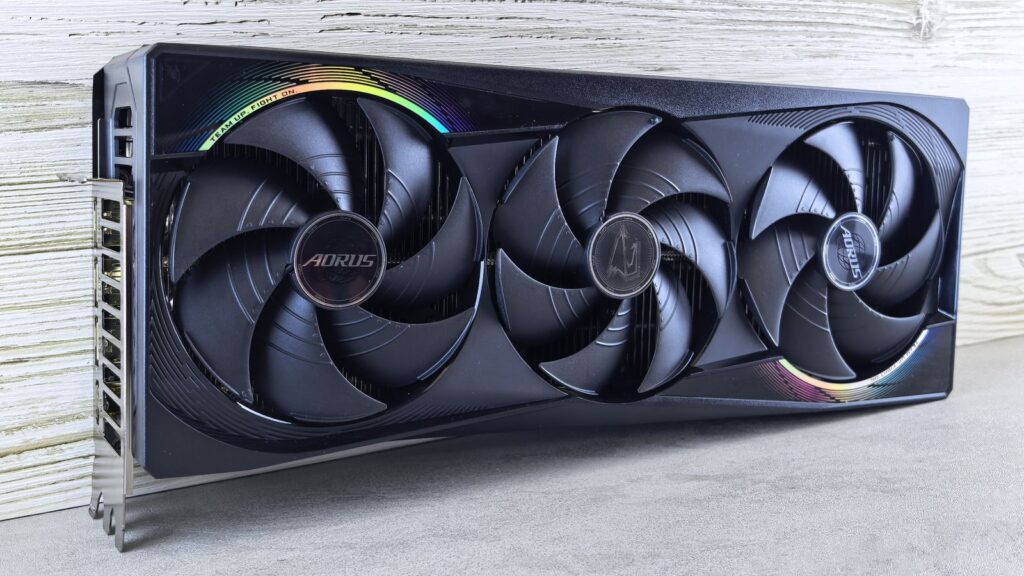 A modern triple-fan gaming graphics card