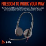 HP Poly Blackwire 3225 Stereo USB-C Headset +3.5mm Plug