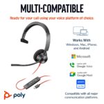 HP Poly Blackwire 3310 Monaural USB-C Headset + USB-C/A Adapter, Teams Certified