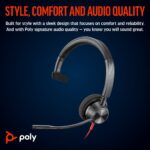 HP Poly Blackwire 3310 Monaural USB-C Headset + USB-C/A Adapter, Teams Certified