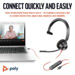 HP Poly Blackwire 3310 Monaural USB-C Headset with Adapter