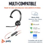 HP Poly Blackwire 3315 Monaural USB-C Headset +3.5mm + USB-C/A Adapter