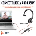 HP Poly Blackwire 3315 Monaural USB-C Headset +3.5mm + USB-C/A Adapter