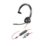 HP Poly Blackwire 3315 Monaural USB-C Headset +3.5mm + USB-C/A Adapter