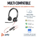 HP Poly Blackwire 3325 Stereo Headset USB-C + 3.5mm + Adapter