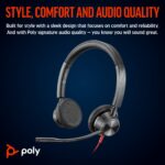 HP Poly Blackwire 3325 Stereo Headset USB-C + 3.5mm + Adapter