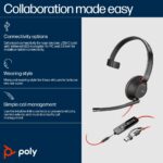 HP Poly Blackwire 5210 Monaural Headset USB-C + 3.5mm + Adapter