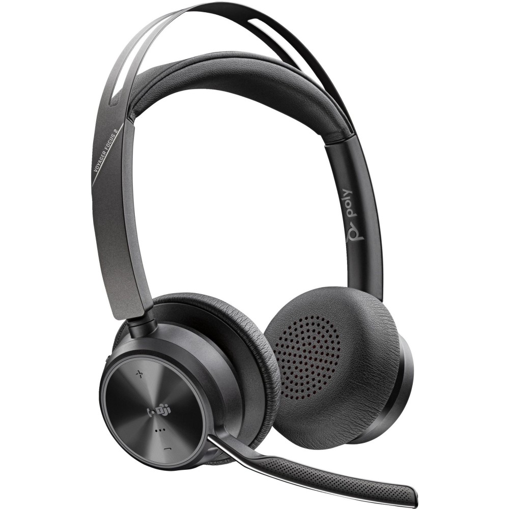 HP Poly Voyager Focus 2 Bluetooth Headset - On-Ear - ANC - USB-C/USB-A Adapter - Black HP Poly Voyager Focus 2 Bluetooth Headset - On-Ear - ANC - USB-C/USB-A Adapter - Black