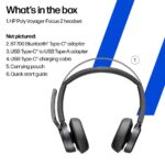 HP Poly Voyager Focus 2 USB-C Headset + USB-C/A Adapter