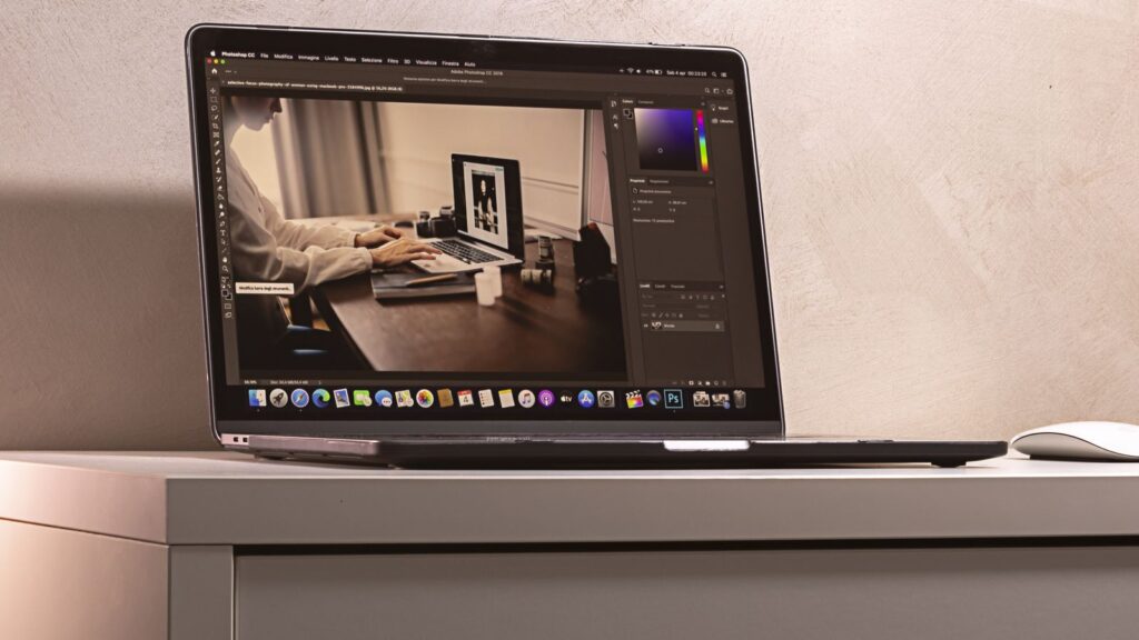 A MacBook running an app, copy and paste on macOS