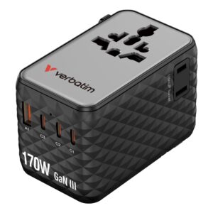 Verbatim Charge 'n' Travel 170W Universal Travel Adapter Black