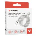 Verbatim Sync & Charge Magnetic Cable - 60W USB-C, 120 cm Grey