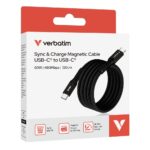 Verbatim Sync & Charge Magnetic Cable 60W USB-C 120cm Black