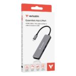 Verbatim USB-C Essentials 6-Port Hub - HDMI, USB-C PD, USB-A 3.2, SD/microSD