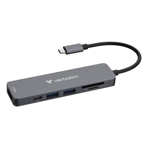 Verbatim USB-C Essentials 6-Port Hub - HDMI, USB-C PD, USB-A 3.2, SD/microSD