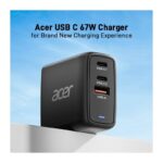 Acer 67W USB-C Power Delivery Laptop Charger with 2m Cable, Type G UK Plug, Black
