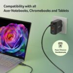 Acer 67W USB-C Power Delivery Laptop Charger with 2m Cable, Type G UK Plug, Black