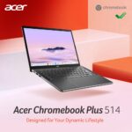 Acer Chromebook Plus 514 14" WUXGA Laptop - AMD Ryzen 5 7520C, 8GB RAM, 256GB NVMe SSD, ChromeOS, Iron
