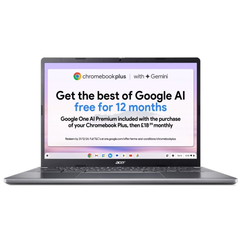 Acer Chromebook Plus 514 14" WUXGA Laptop - AMD Ryzen 5 7520C, 8GB RAM, 256GB NVMe SSD, ChromeOS, Iron