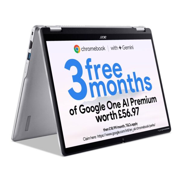 Acer Chromebook Spin 314 14" WUXGA Touchscreen Intel N100 4GB 128GB ChromeOS Silver