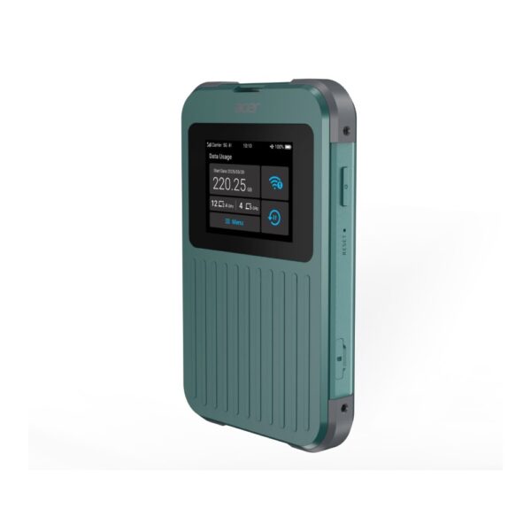 Acer Connect M4E Portable Router, 5G Wi-Fi 6 Dual-Band, MediaTek MT8791, 20GB RAM, IP68, 28hr Battery