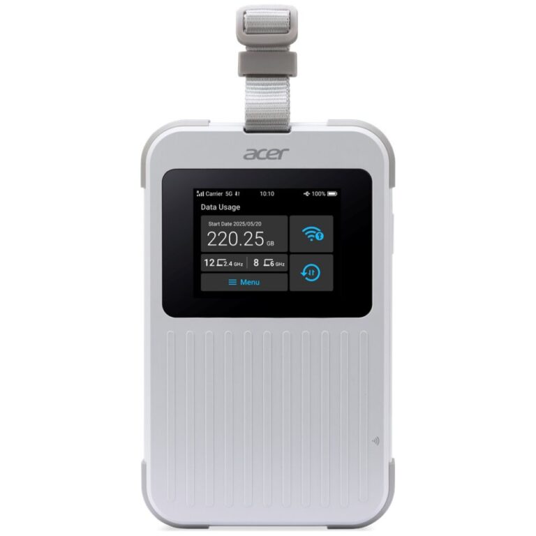 Acer Connect M6E Portable Router, Dual-band Wi-Fi 6E, 5G, IP68, 8000mAh Battery