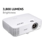 Acer H6830BD Home Cinema Projector, 4K UHD (3840x2160), 4000 Lumens, 10000:1 Contrast, White