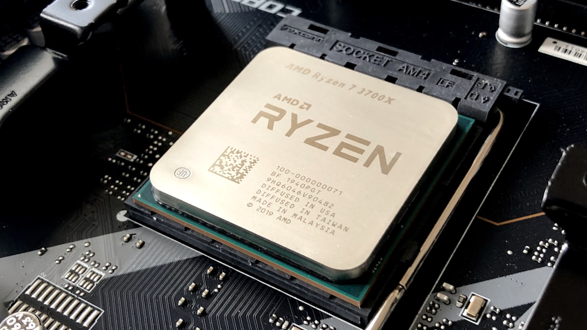 AMD Ryzen processor installed in a Socket AM4 motherboard