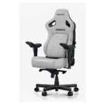 Anda Seat Kaiser 4 Series Gaming Chair with Padded Fabric Seat, 5D Armrests, Lumbar & Head Pillow - Black/Grey