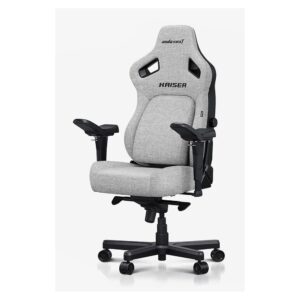 Anda Seat Kaiser 4 Series Gaming Chair with Padded Fabric Seat, 5D Armrests, Lumbar & Head Pillow - Black/Grey
