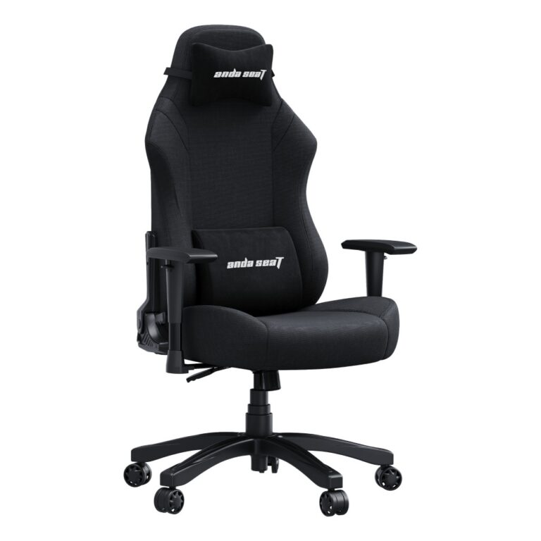 Anda Seat Luna Gaming Armchair Padded Steel Frame 120kg Max Weight Black Fabric