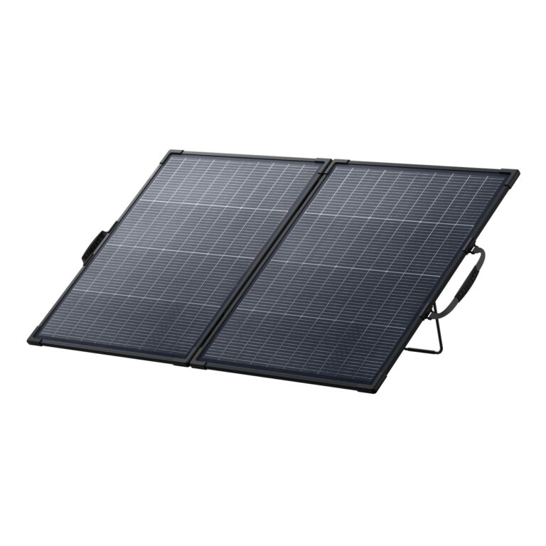 Anker SOLIX PS200 Bifacial 200W portable solar panel, unfolded on its stand