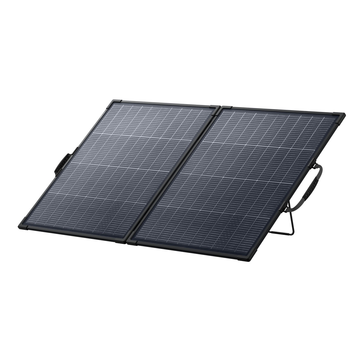 Anker SOLIX PS200 Bifacial 200W Portable Solar Panel Anker SOLIX PS200 Bifacial 200W portable solar panel, unfolded on its stand