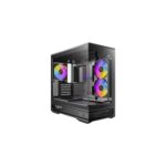 Antec C2M ARGB Midi Tower PC Case, Micro-ATX, Mini-ITX, Tempered Glass, Black
