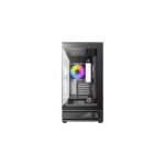 Antec C2M ARGB Midi Tower PC Case, Micro-ATX, Mini-ITX, Tempered Glass, Black