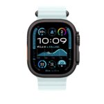 Apple 49mm Ice Blue Ocean Band Extension for Apple Watch, Fluoroelastomer & Titanium