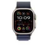 Apple 49mm Navy Alpine Loop - Large - Natural Titanium