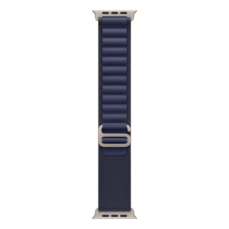 Apple 49mm Navy Alpine Loop - Large - Natural Titanium