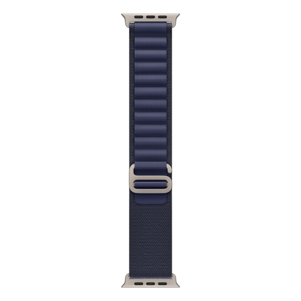 Apple 49mm Navy Alpine Loop - Large - Natural Titanium Apple 49mm Navy Alpine Loop - Large - Natural Titanium