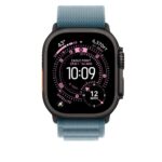 Apple Alpine Loop Smartwatch Band for 44mm, 45mm, 46mm, and 49mm Watches, Medium, Blue Titanium