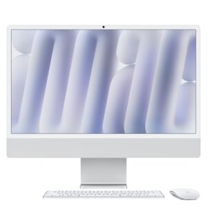 Apple iMac 24-inch All-in-One PC - 4.5K Retina Display, Nano-texture Glass, Apple M4 10-Core CPU, 16GB RAM, 256GB SSD, macOS Sequoia, Silver