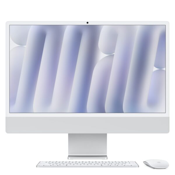 Apple iMac 24-inch All-in-One PC - 4.5K Retina Display, Nano-texture Glass, Apple M4 10-Core CPU, 16GB RAM, 256GB SSD, macOS Sequoia, Silver