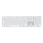 Apple Magic Keyboard with Numeric Keypad, Wireless Bluetooth, QWERTY English, Silver/White