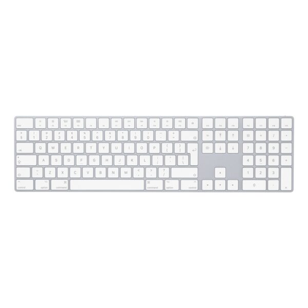 Apple Magic Keyboard with Numeric Keypad, Wireless Bluetooth, QWERTY English, Silver/White
