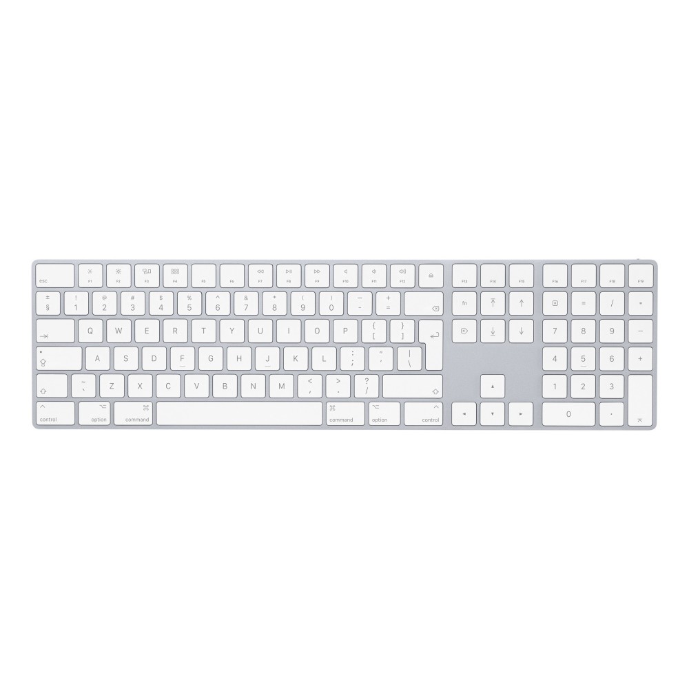 Apple Magic Keyboard with Numeric Keypad, Wireless Bluetooth, QWERTY English, Silver/White