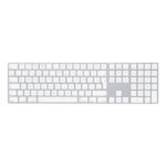 Apple Magic Keyboard with Numeric Keypad, Wireless Bluetooth, QWERTY UK English, Silver/White